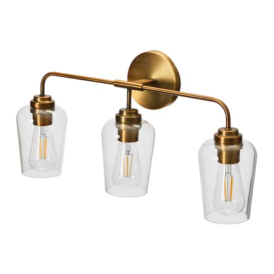 Hello Honey® Robert Stevenson Lighting Holden Metal & Glass 3-Light Vanity